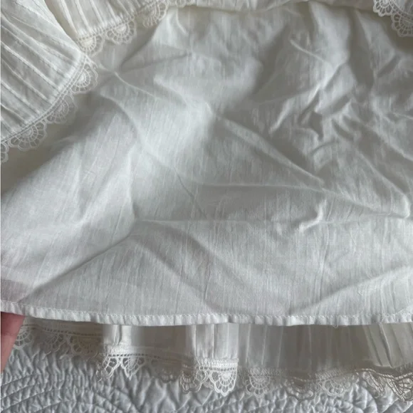 NWT Zimmermann Size 0 Ivory Cotton Lace Dress with Tie Waist - Picture 8 of 16